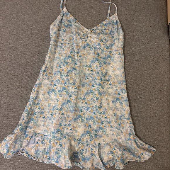 Anthropologie Cloth & Stone Blue Floral Mini Dress – Size XS - Picture 1 of 7